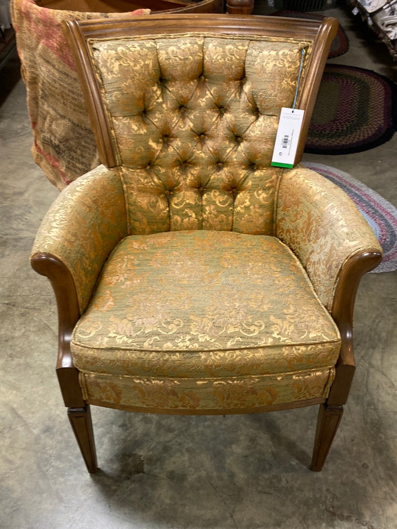 Vintage Green/Gold Arm Chair