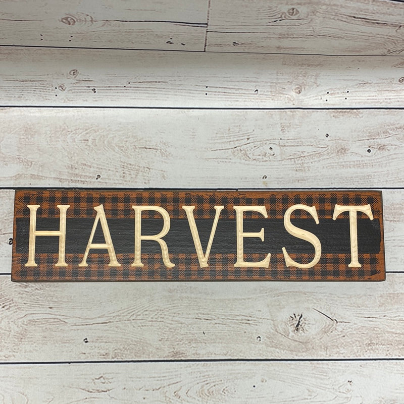 Harvest Carved Wood Sign