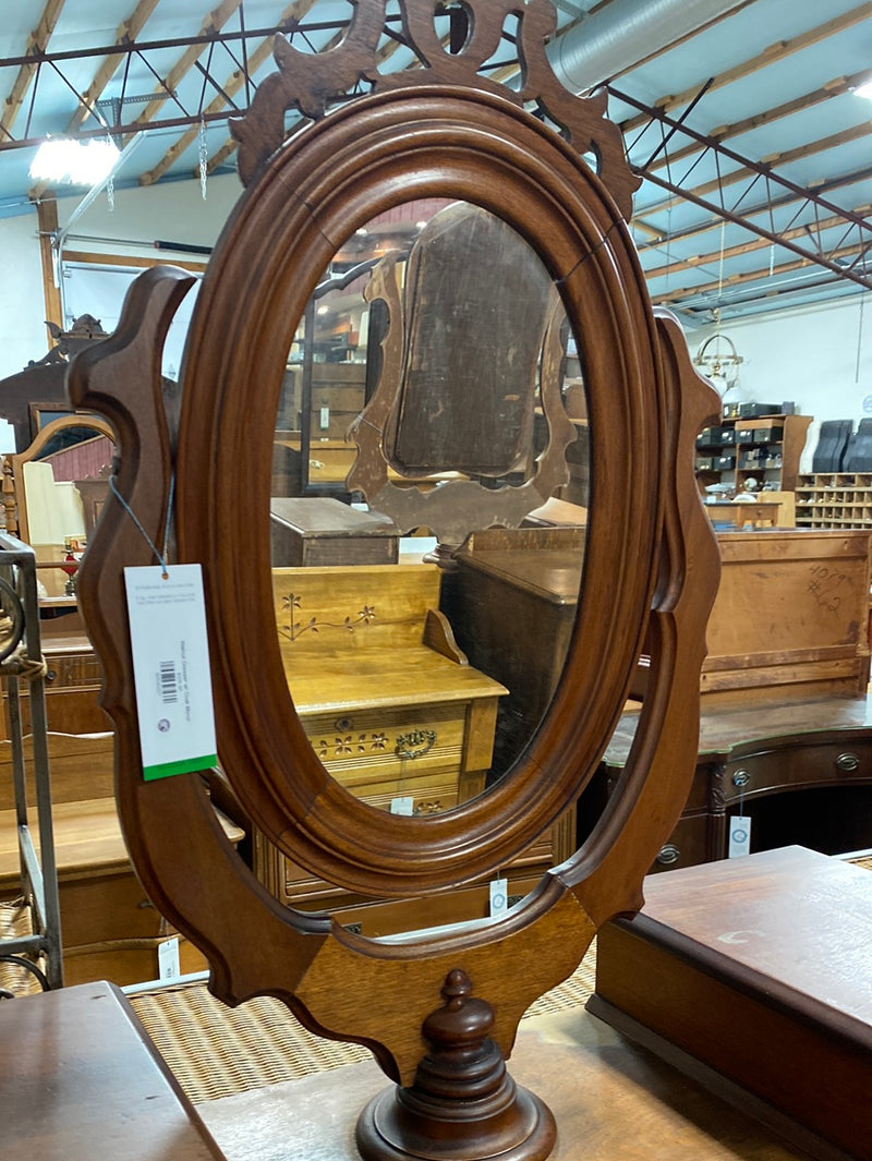Walnut Dresser w/ Oval Mirror
