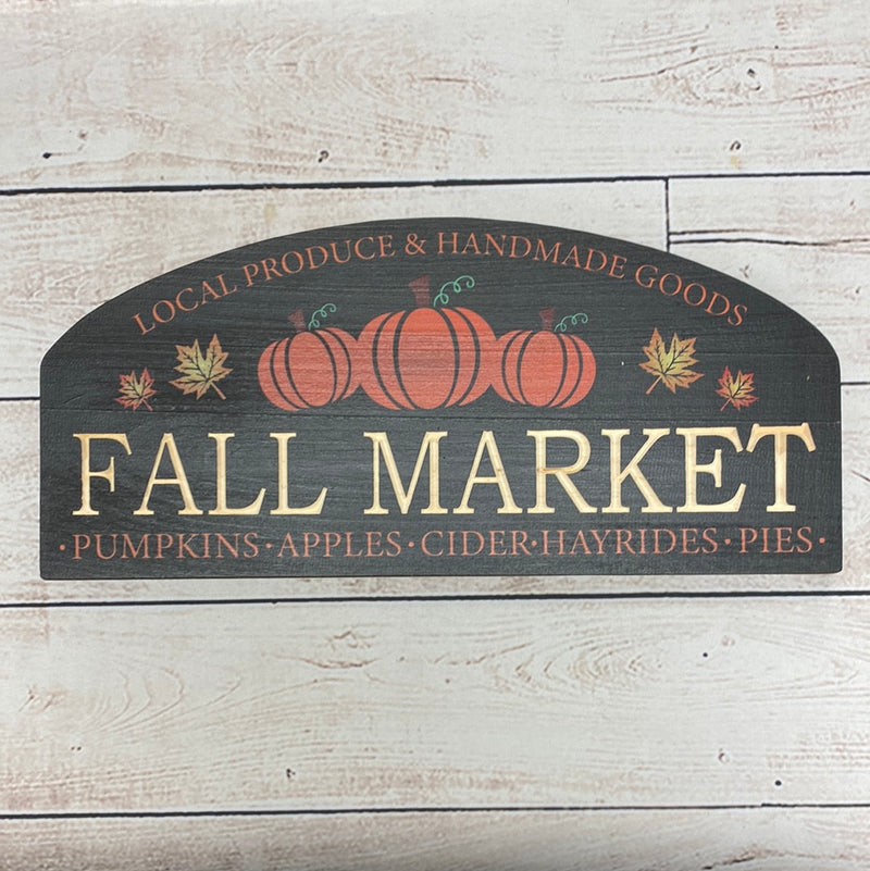 Fall Market Carved Wood Sign