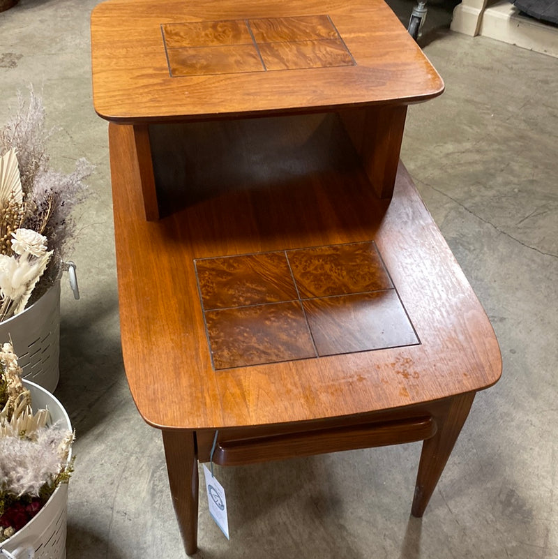 Stanley Mid Century Bi-Level End Table - Set of 2