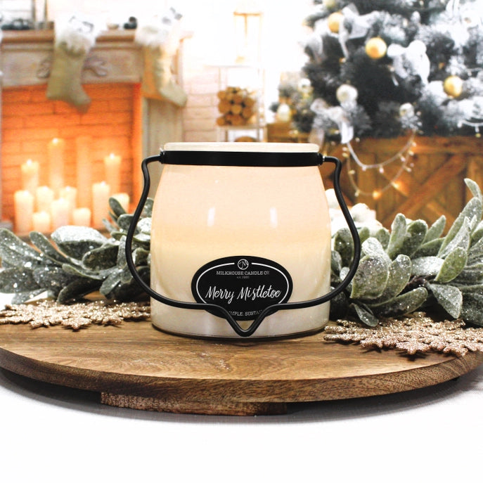 Milkhouse Butter Jar Candle - Merry Mistletoe