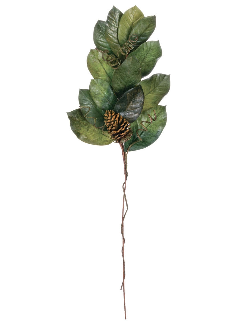40" Magnolia Leaf Pinecone Spray