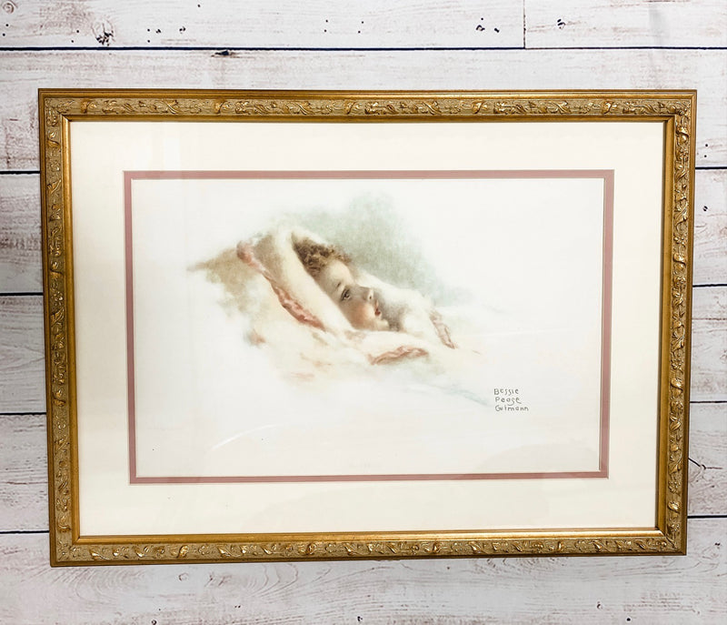 Framed Artwork "Rosehead Red Head Girl"