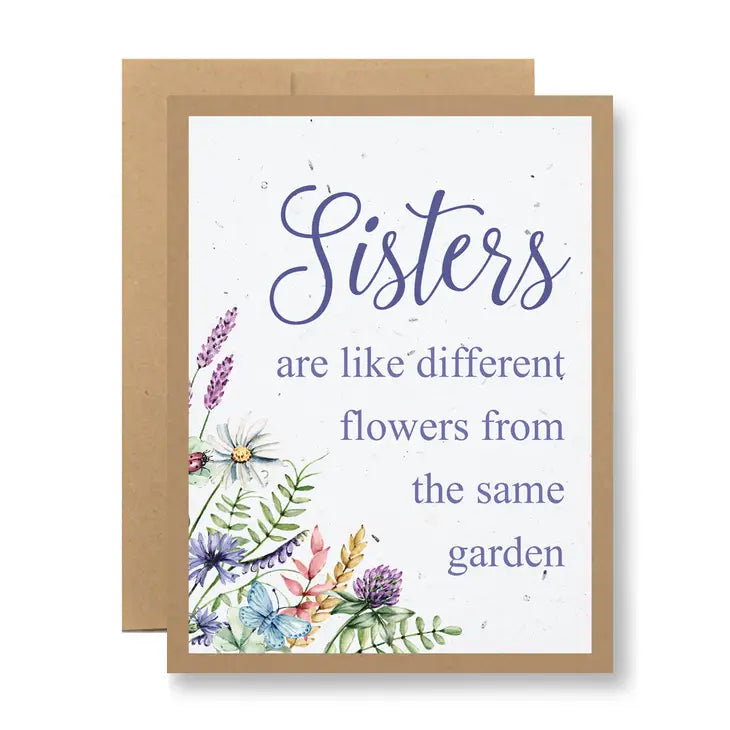 Plantable Greeting Card - Sisters are like flowers