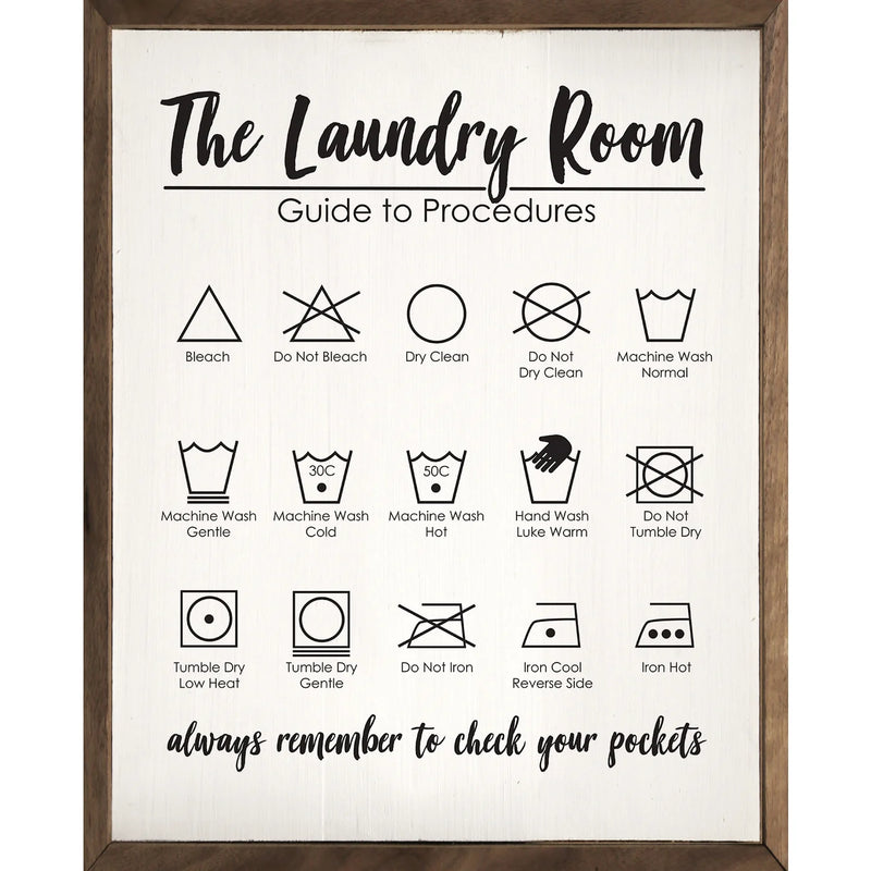 16X20 Laundry Room Procedures Framed Sign