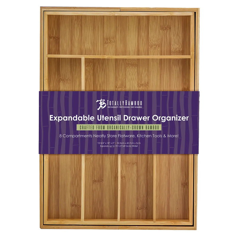 Expandable Bamboo Flatware and Utensil Drawer Organizer