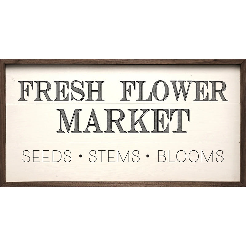16x8 Fresh Flower Market Framed Sign