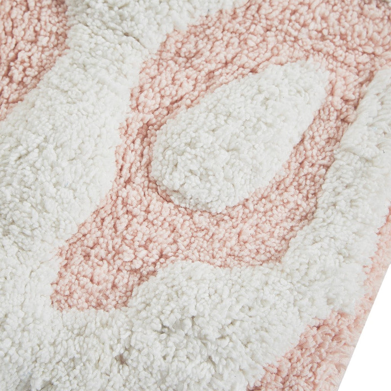 Casablanca Medallion Cotton Tufted Bath Rug- 25" Round- Pink