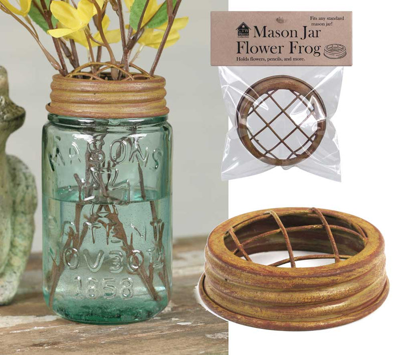 Mason Jar Lid Flower Frog