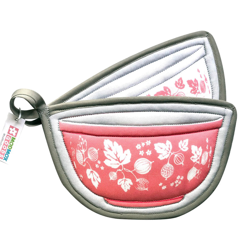 VIntage Pyrex Bowl Shaped Potholders - Set of 2 - PINK GOOSEBERRY