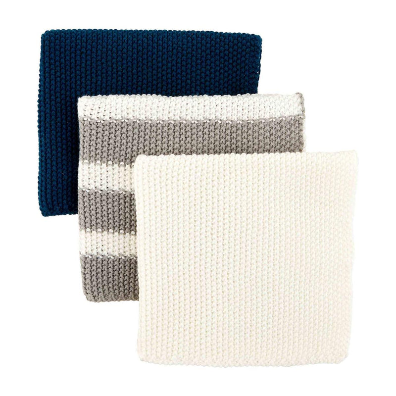 Navy Knit Dishcloth Set