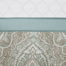 Shawnee Printed and Embroidered Shower Curtain - Seafoam