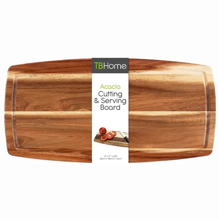 14" Acacia Wood Cutting Board with Juice Groove