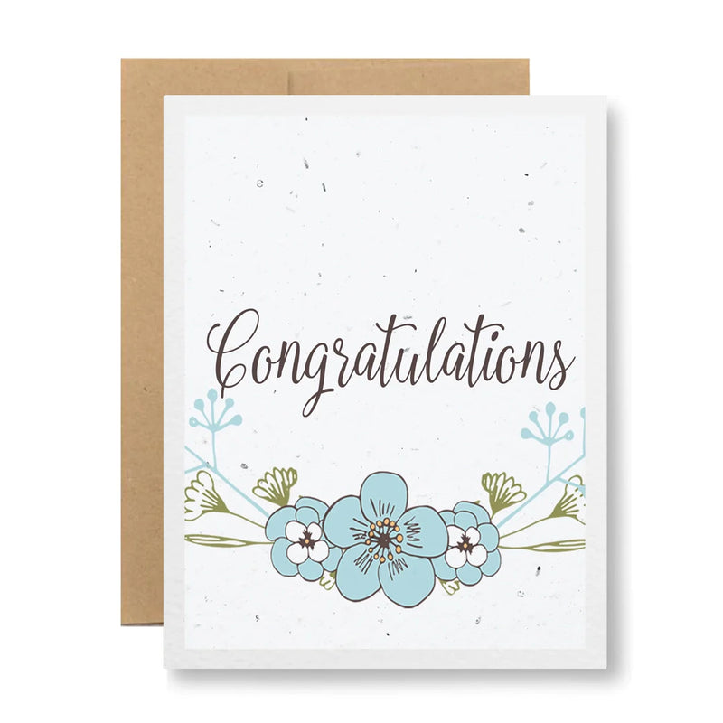 Plantable Greeting Card - Congratulations (flower sketch)