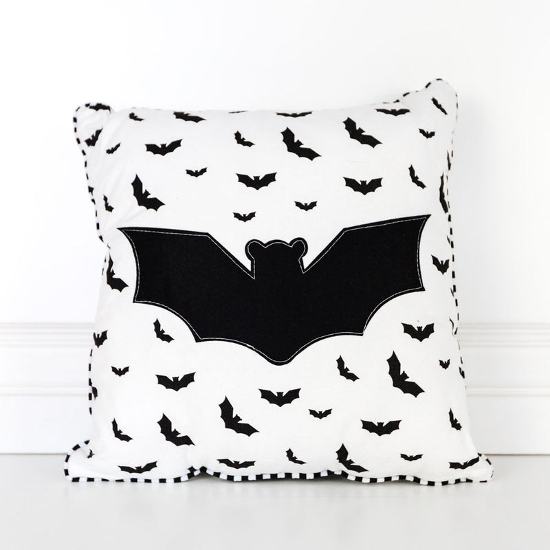 Bat / Plaid Halloween Pillow