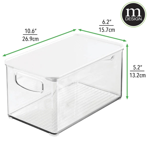 Bath Storage Bin with Lid 10x6x5
