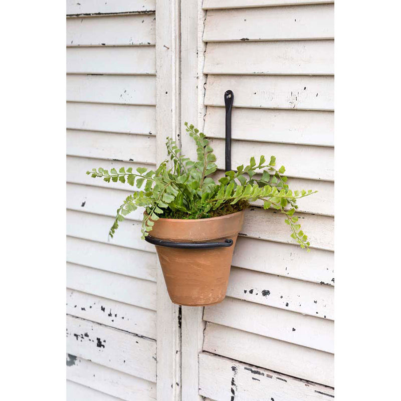 Forged Plant Hanger with Terra Cotta Pot