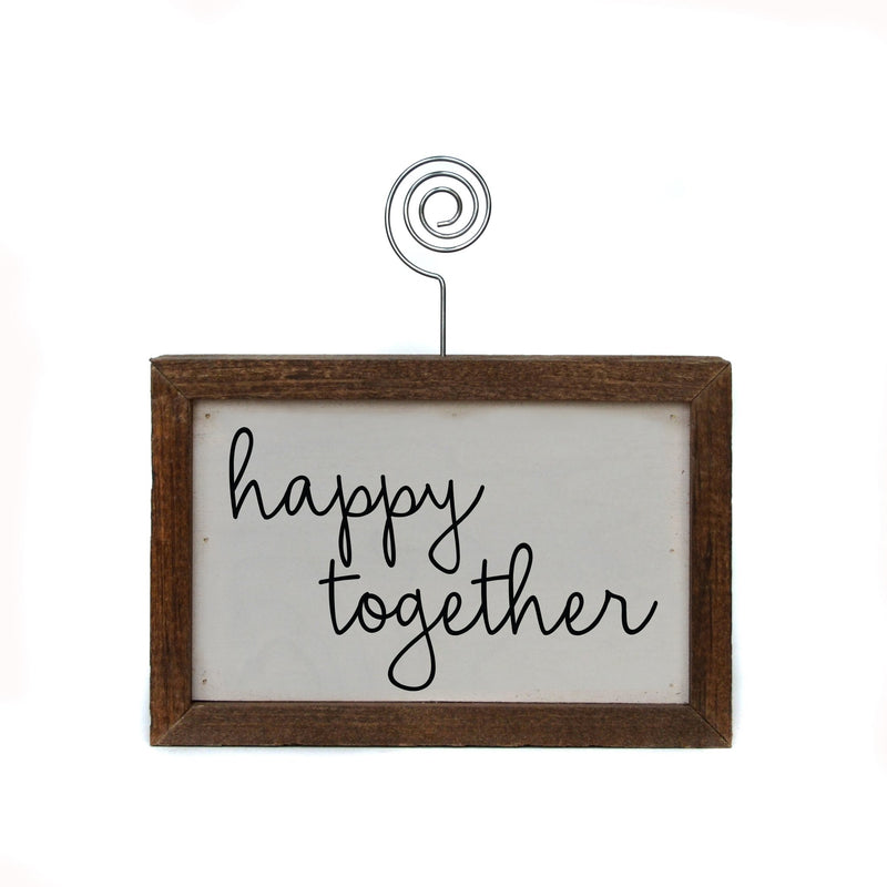 6x4 "Happy Together" Tabletop Picture Frame Sign