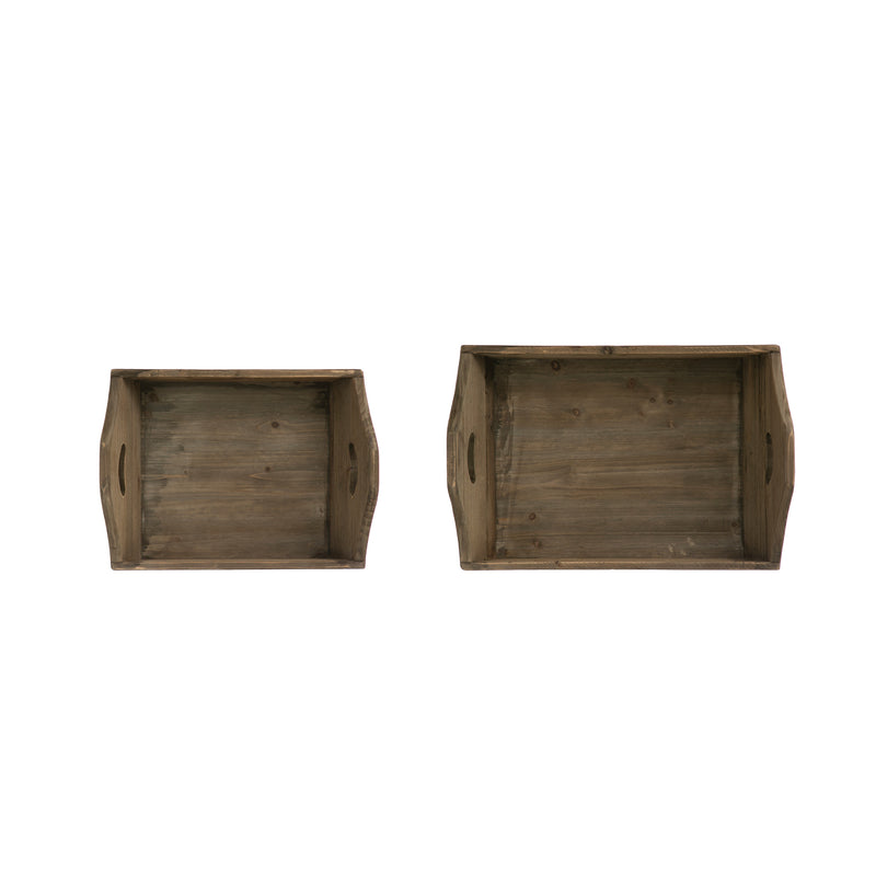 Decorative Wood Trays w/ Handles