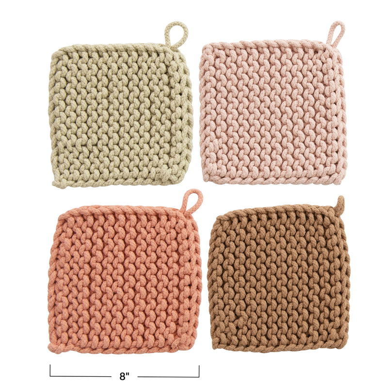 8" Square Cotton Crochet Potholder