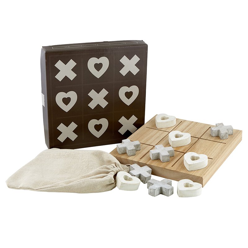 Wood Tray Tic Tac Toe Game