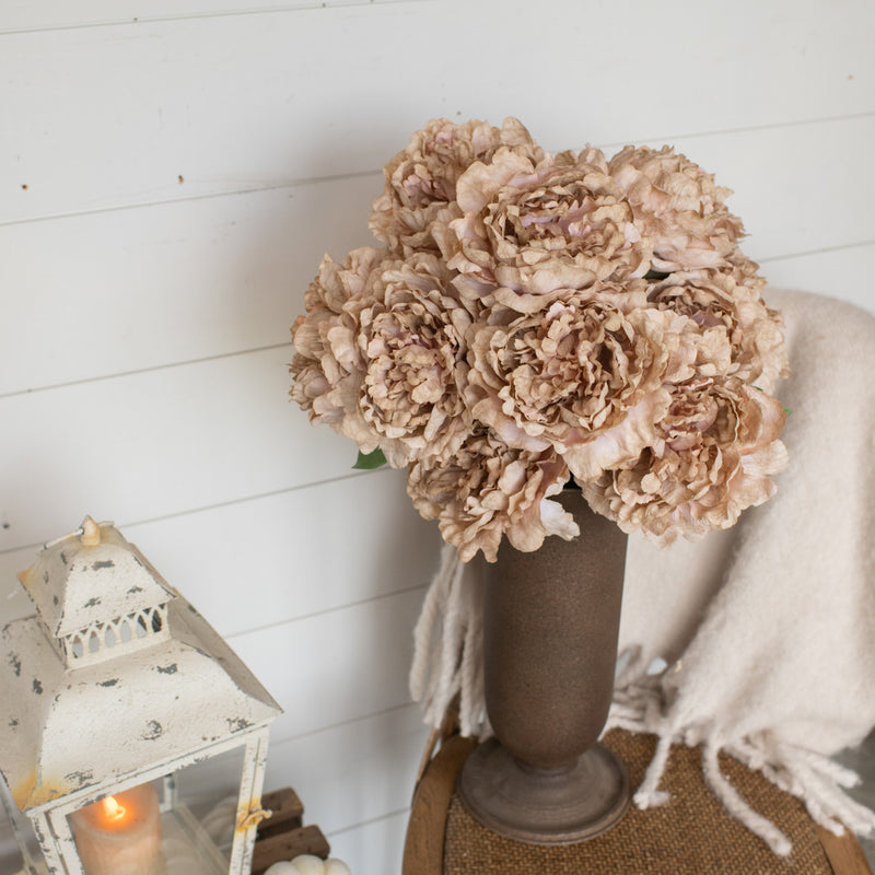 27" BEIGE & PINK PEONY STEM