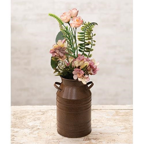 Rust & Black Finish Milk Can - 7"