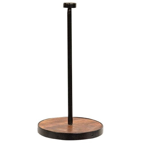Wood And Black Metal Paper Towel Holder
