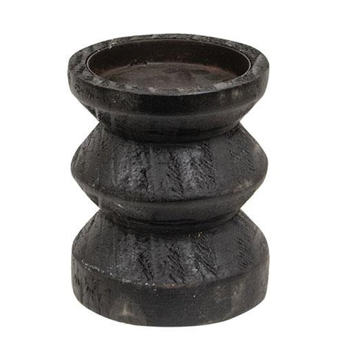Black Wooden Pillar Candle