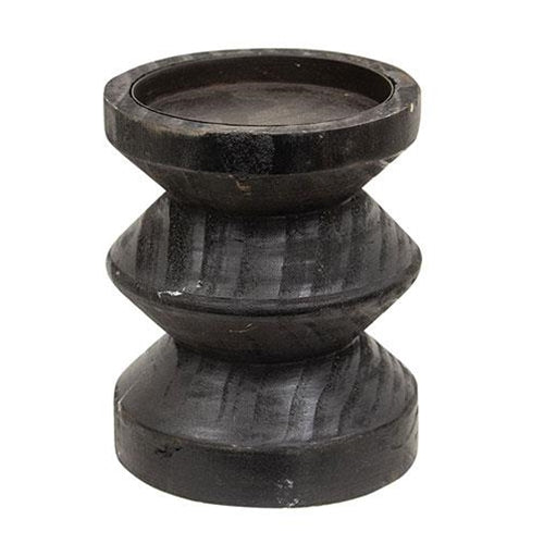 Black Wooden Pillar Candle