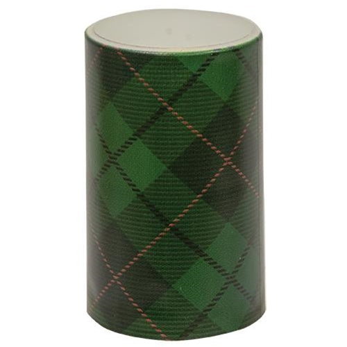 Green Plaid Timer Pillar