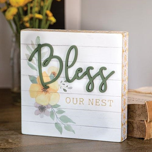 Bless Our Nest Side Box Sign
