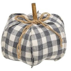 Gray Buffalo Check Stuffed Pumpkin