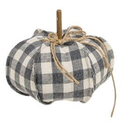 Gray Buffalo Check Stuffed Pumpkin