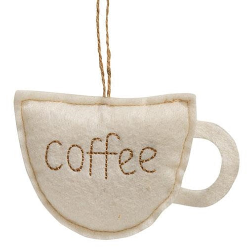 Felt Stitched Coffee Cup Ornament
