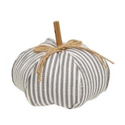 Ticking Stripe Stuffed Pumpkin