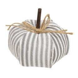 Ticking Stripe Stuffed Pumpkin