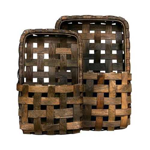Brown Tobacco Wall Pocket Basket