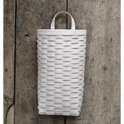 Whitewash Half Moon Wall Basket