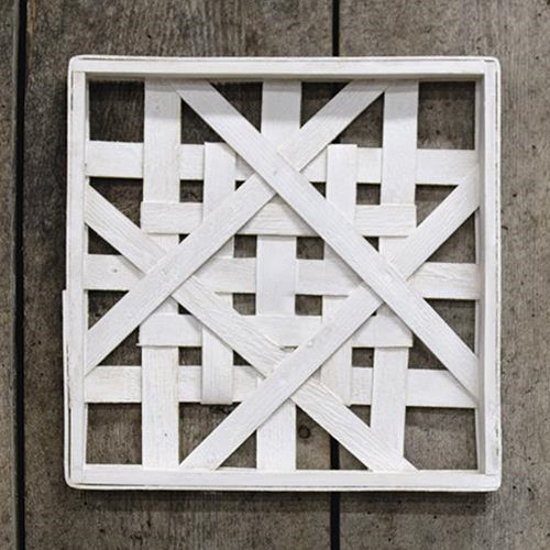 12" Whitewash Square Woven Frame