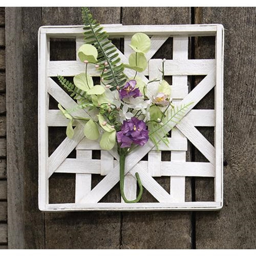 12" Whitewash Square Woven Frame