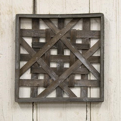 12" Graywash Square Woven Frame
