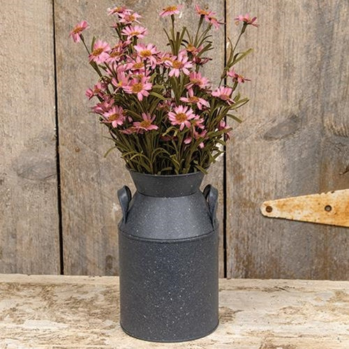 Gray Metal Milk Bucket