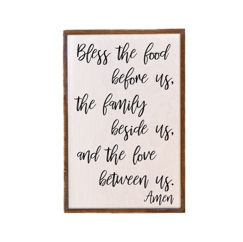 12x18 "Bless The Food" Box Frame Sign