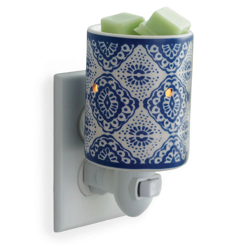 Pluggable Wax Melter - Indigo Porcelain