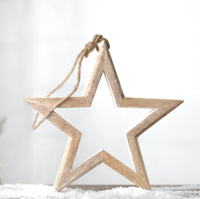 Wooden Star with Enamel