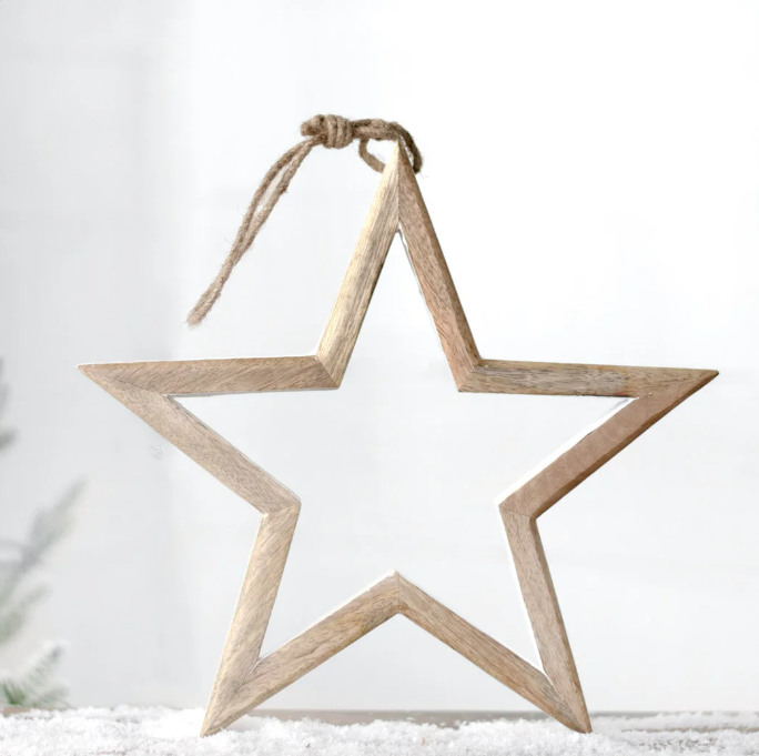 Wooden Star with Enamel