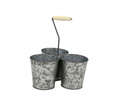 Gray Zinc Triple Bucket