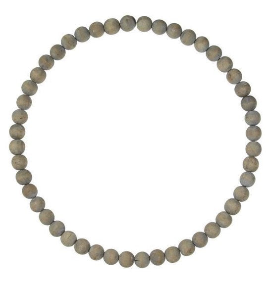 13" WOOD BEAD WREATH W/25MM BEADS